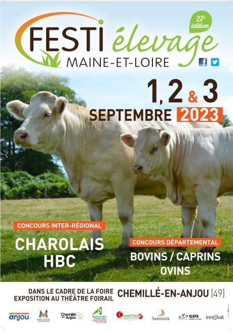 FESTI-ELEVAGE Maine et Loire, à CHEMILLE               les 2 et 3 Septembre 2023